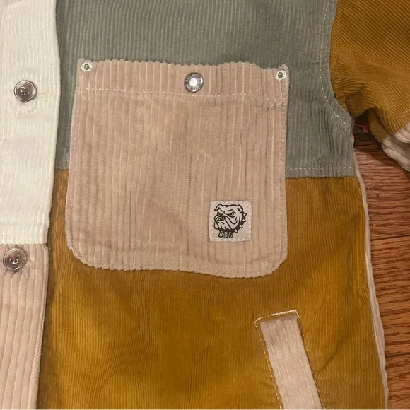NWT Urban Outfitters Corduroy Patchwork Shacket Unisex Button Up Jacket Boho - Picture 3 of 13